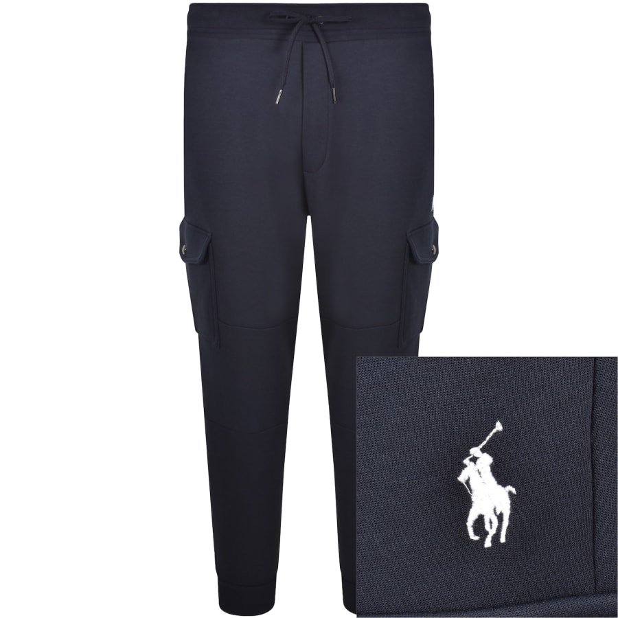 【送料&関税込】Ralph Lauren Navy Blue Cotton Joggers Polo Ralph Lauren Graphic Logo Sweatpants Joggers Navy Blue